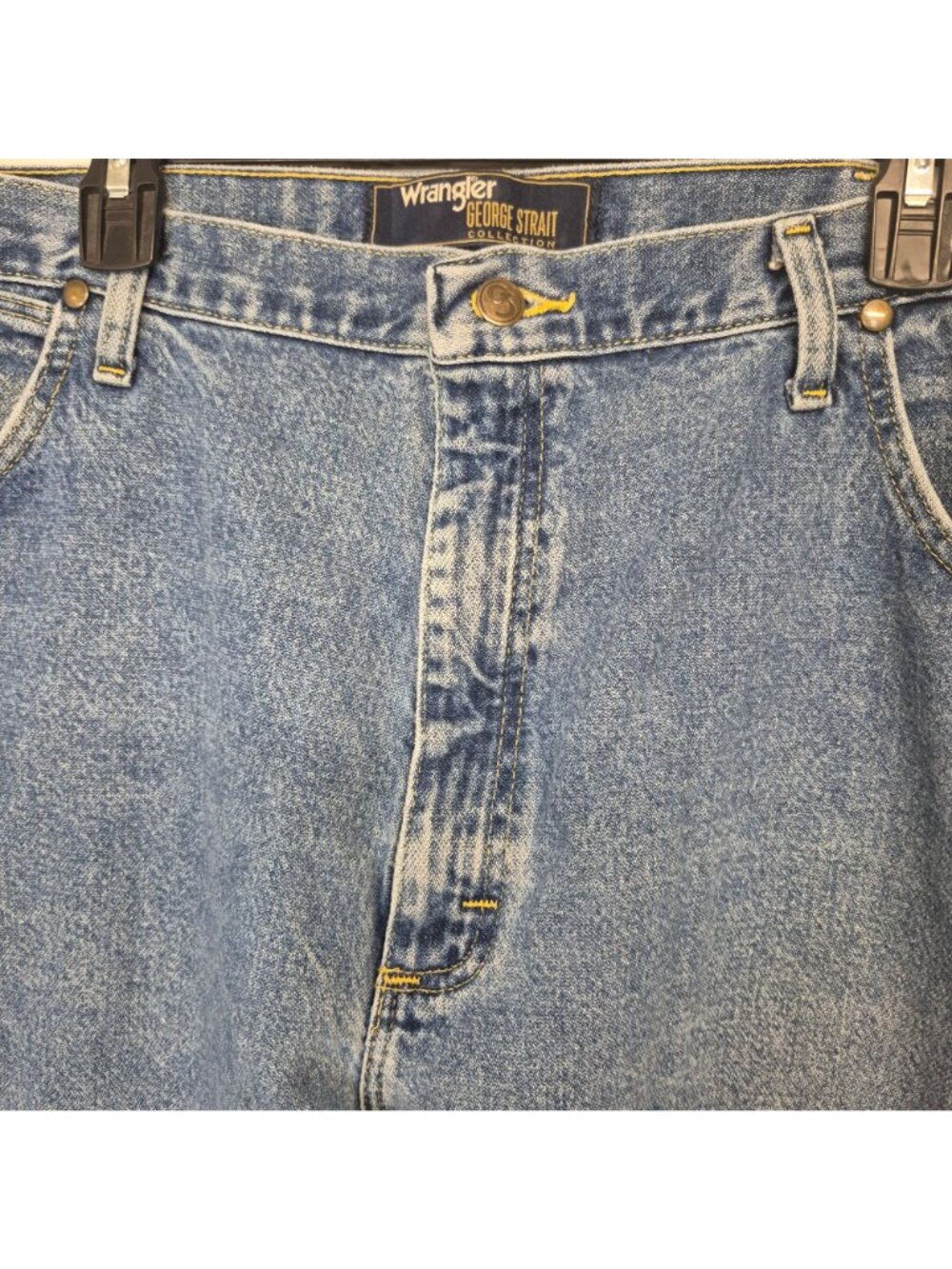 Wrangler George Strait Collection Mens 42x30 Blue Denim Jeans 100% Cotton - Picture 2 of 6
